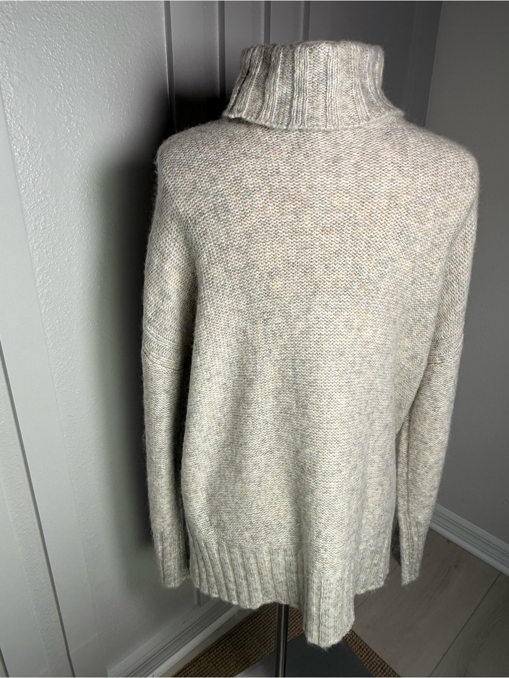 Marled Reunited Clothing XL Turtleneck Sweater Beige Knit Cozy Oversized Pullove - Picture 5 of 15